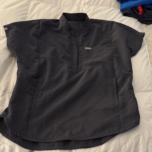 Figs Montex Scrub Top - Charcoal, SMALL